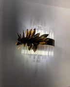 Modern Round / rectangular Gold Leaves Crystal Chandelier for Living Room / dining Room