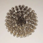 Spherical Murano Poliedri Smoked Glass Chandelier