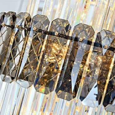 Spiral High Ceiling Light Long Crystal Chandelier for Foyer Staircase / Living Room