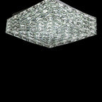 Square Crystal Flush Mounted Living / Bedroom Chandelier Shining Ceiling Lighting for Hotel Decor
