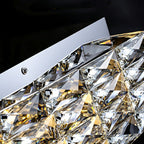 Square Crystal Flush Mounted Living / Bedroom Chandelier Shining Ceiling Lighting for Hotel Decor