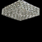 Square Crystal Flush Mounted Living / Bedroom Chandelier Shining Ceiling Lighting for Hotel Decor