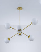 Staggered Glass 6 Light Chandelier