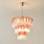 Pink Glass Tubes Chandelier