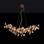 Stone Crystal Brass Chandelier
