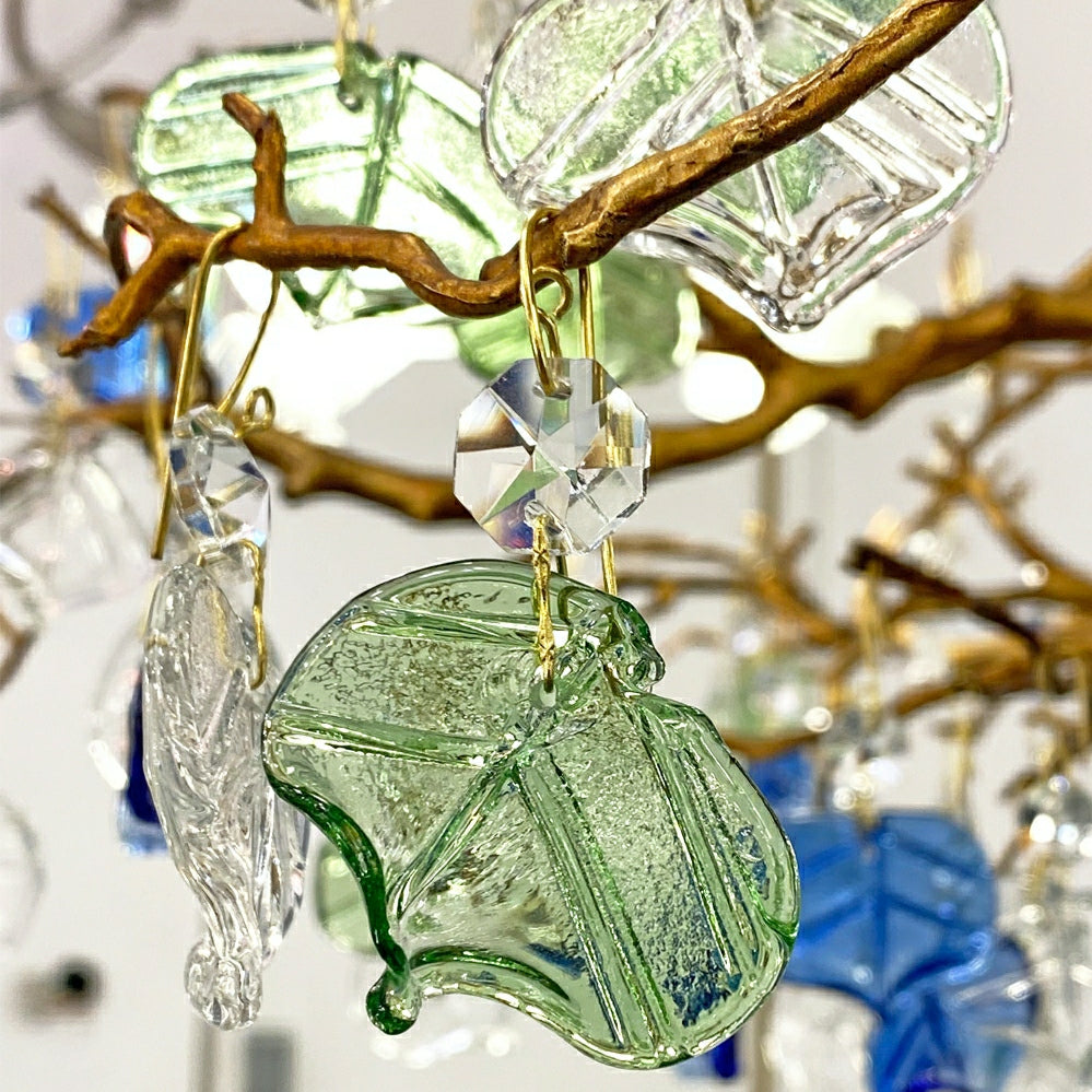 Mila Colored Flower Crystal Chandelier Brass Branch Chandelier