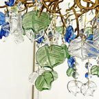 Mila Colored Flower Crystal Chandelier Brass Branch Chandelier