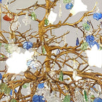 Mila Colored Flower Crystal Chandelier Brass Branch Chandelier