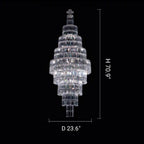Stylish Foyer Hall Long Crystal Chandelier Large Staircase / Entryway Decoration Ceiling Light