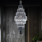 Stylish Foyer Hall Long Crystal Chandelier Large Staircase / Entryway Decoration Ceiling Light