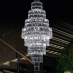 Stylish Foyer Hall Long Crystal Chandelier Large Staircase / Entryway Decoration Ceiling Light
