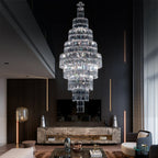 Stylish Foyer Hall Long Crystal Chandelier Large Staircase / Entryway Decoration Ceiling Light