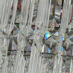 Chrome Silver Stylish Round Crystal Chandelier Modern Ceiling Pendant Light for Living Room / Bedroom
