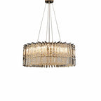 Chrome Silver Stylish Round Crystal Chandelier Modern Ceiling Pendant Light for Living Room / Bedroom