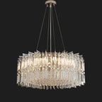 Chrome Silver Stylish Round Crystal Chandelier Modern Ceiling Pendant Light for Living Room / Bedroom