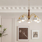 Swedish Modern Brass Chandelier