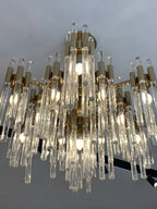 Luxury Metal and Glass Tiered Cylinder Chandelier for Living Room Bedroom Dining Room Bathroom