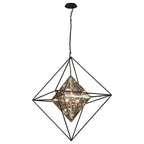 Modern Glass Shade Cube Chandelier