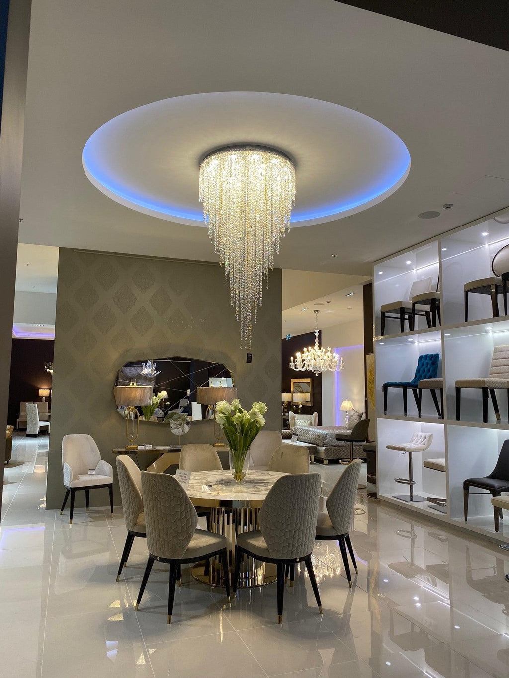 Modern Light Luxury Crystal Tassel Chandelier for Staircase / living Room
