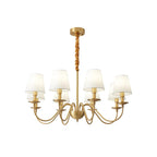 Tapered Fabric Brass Chandelier