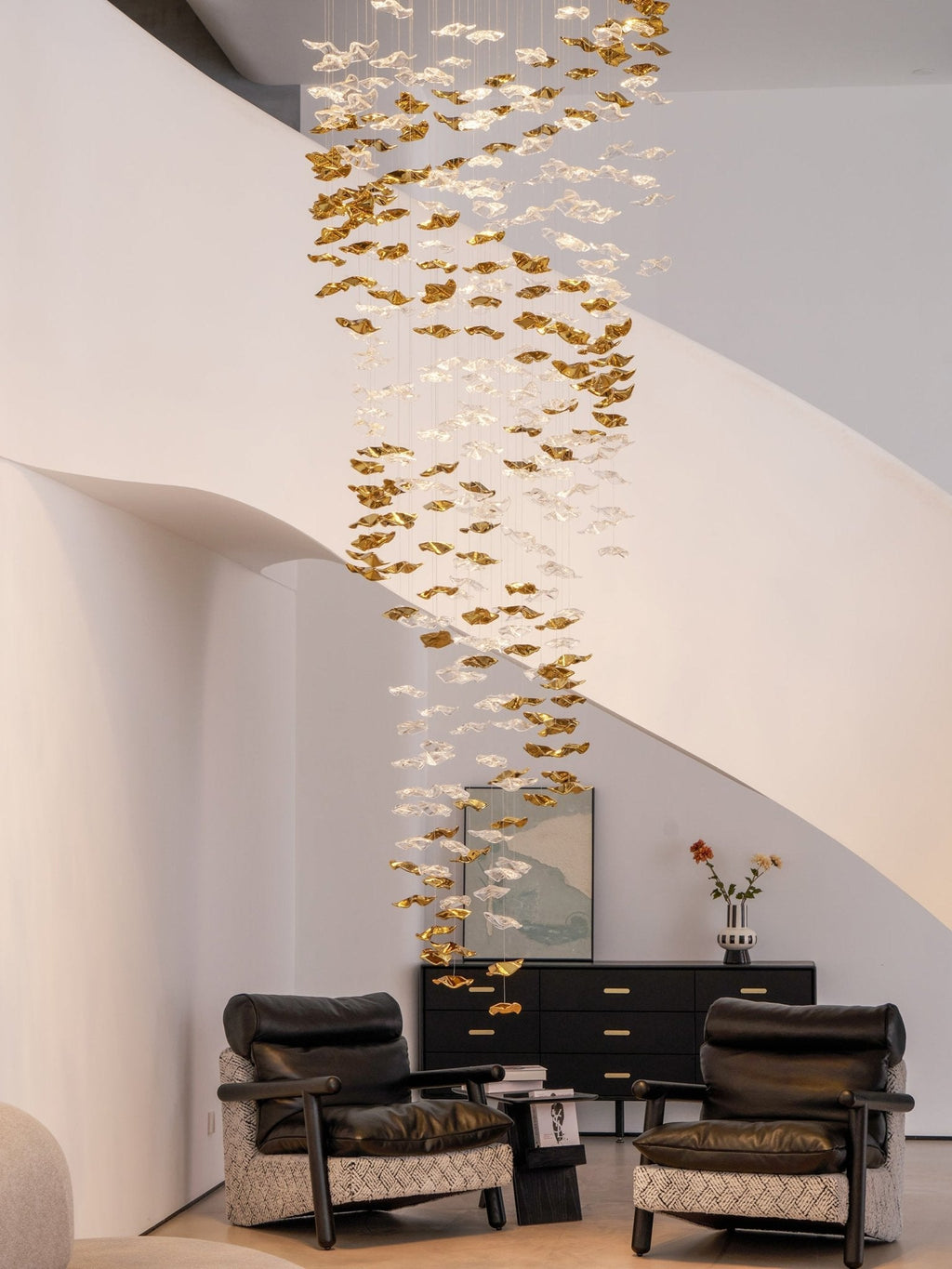 Tidal Stair Crystal Spiral Chandelier