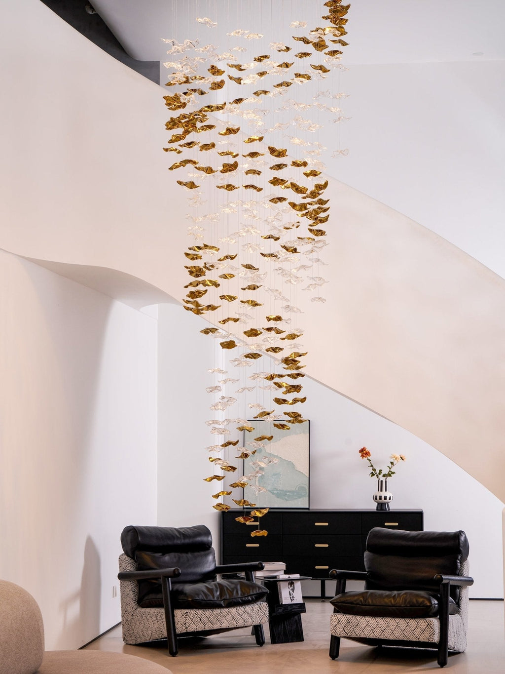 Tidal Stair Crystal Spiral Chandelier