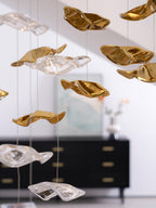 Galaxy Tidal Art Glass Crystal Spiral Chandelier