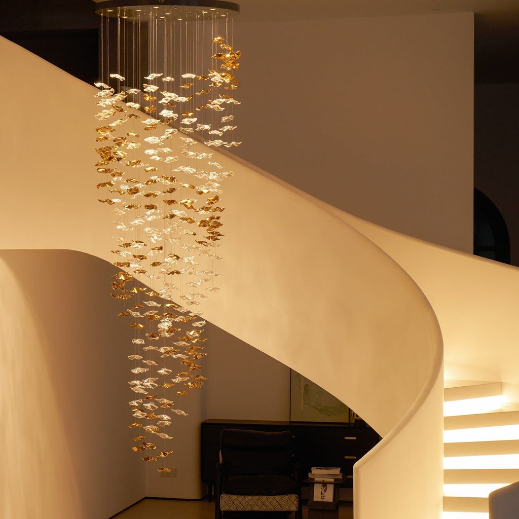 Tidal Stair Crystal Spiral Chandelier
