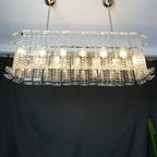 Transparent Murano Leaf Shaped Chandelier