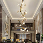 Crissy Branch Brass Bird Branch Staircase Chandelier