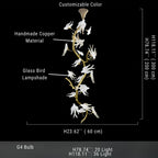 Crissy Branch Brass Bird Branch Staircase Chandelier