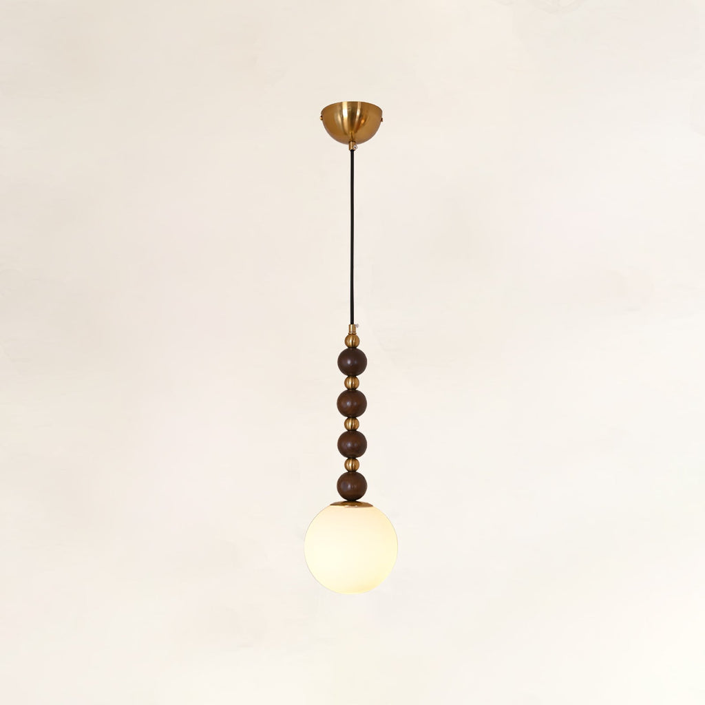 Vertical Walnut Balls Pendant Lamp
