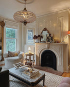 French Empire Vintage Ellipsoid Crystal Chandelier with Iron and Brass Finish for Living Room Bedroom