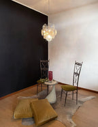 Vintage Murano Iridescent Glass Disks Chandelier