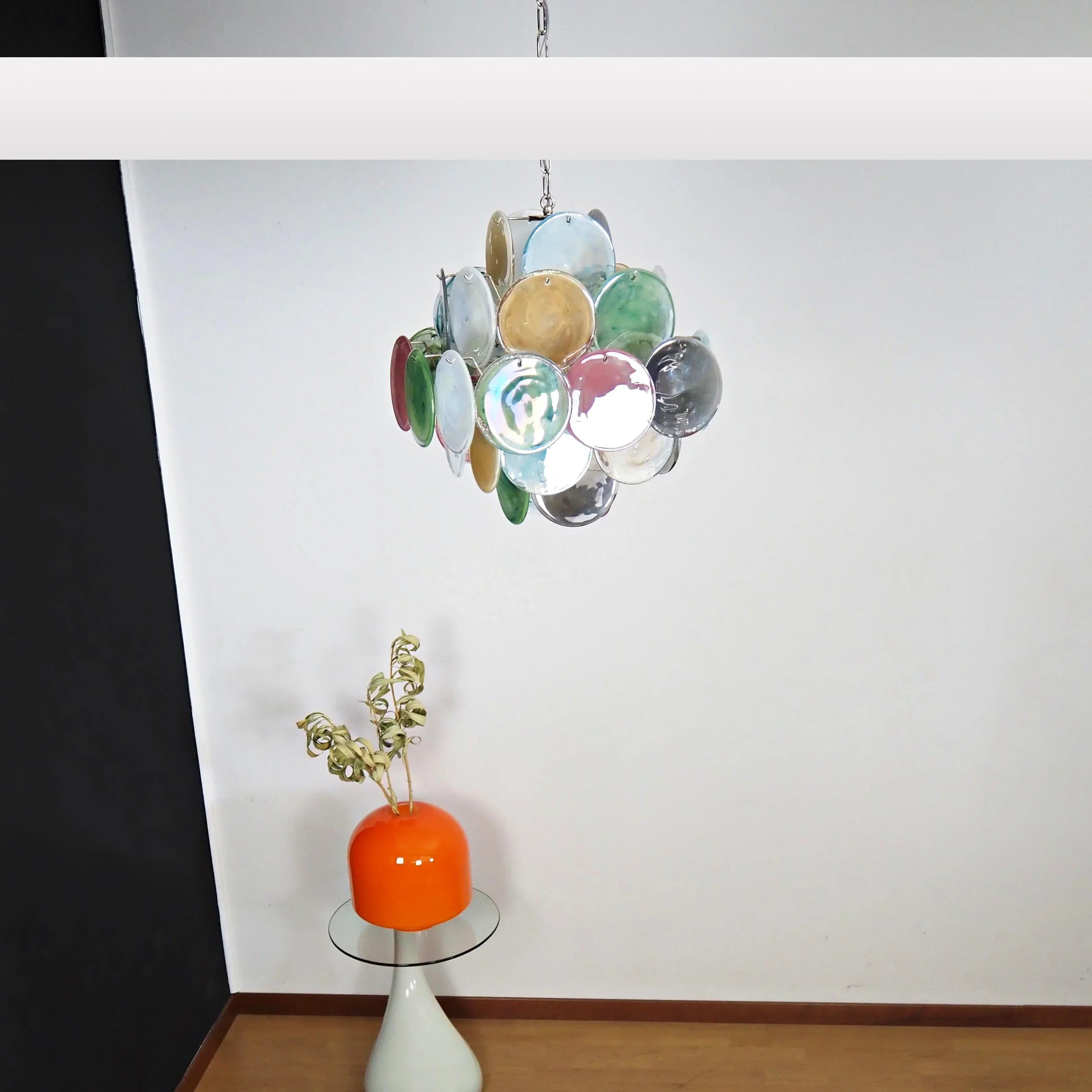 Vintage Murano Multicolored Disks Chandelier