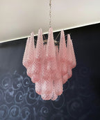 Vintage Murano Pink Glass Petals Chandelier