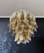 Vintage Murano Swallows Amber Glass Chandelier