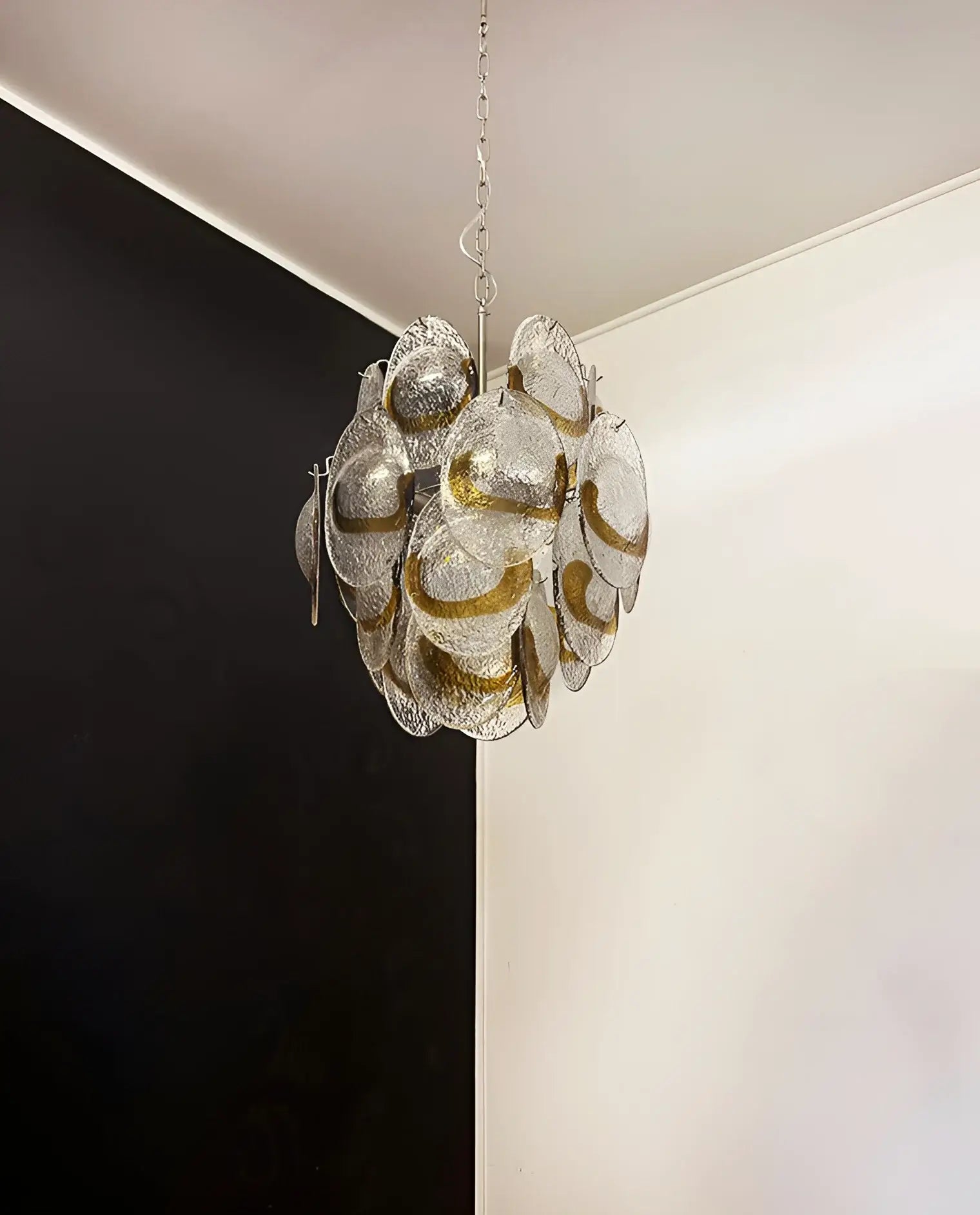 Vintage Murano Transparent Amber Chandelier