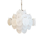 Vintage Murano White Disks Chandelier