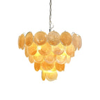 Elegant Gold Murano Disc Chandelier
