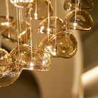 Galaxy Wave Floating Leaf Crystal Spiral Chandelier
