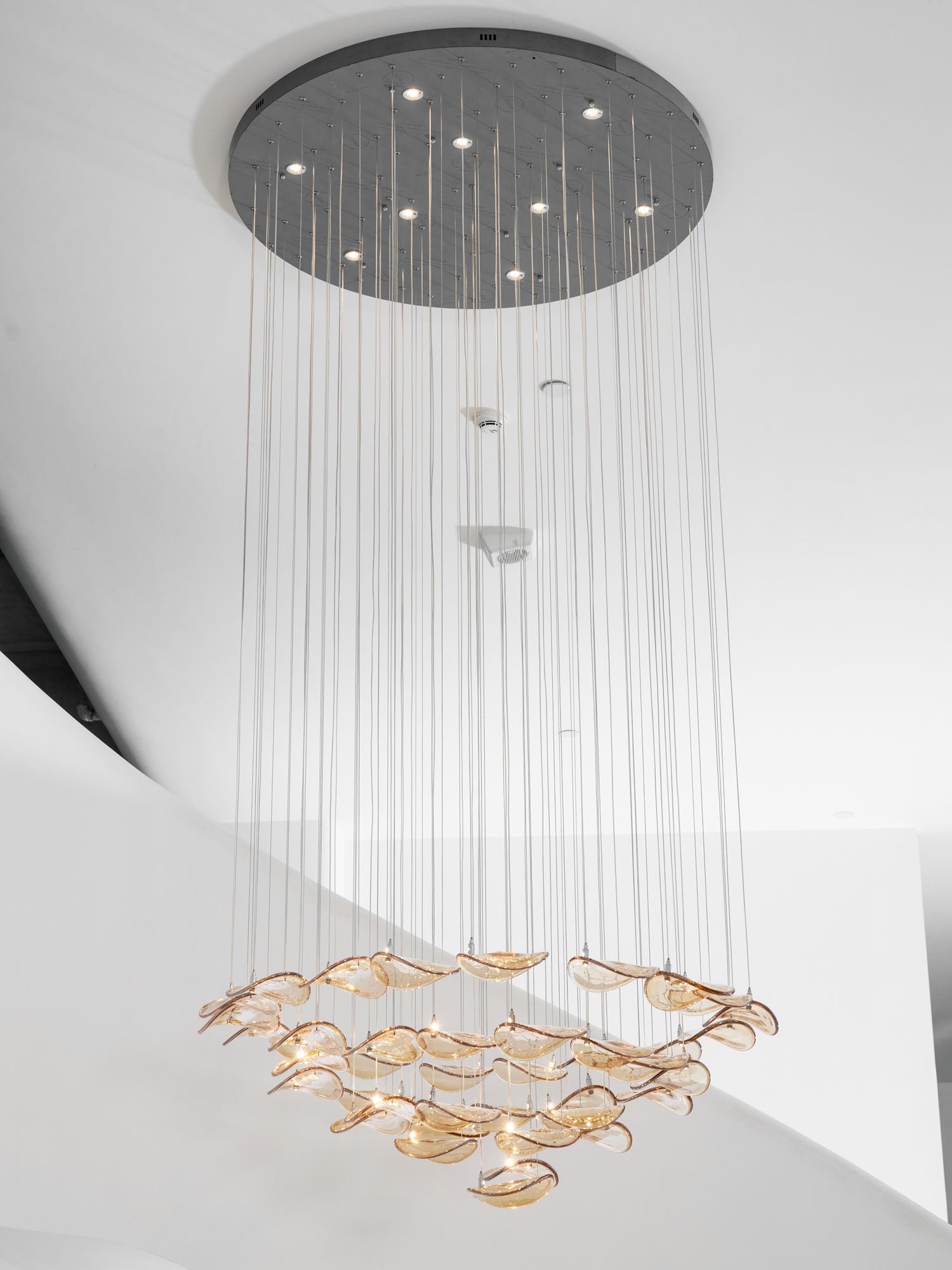 Galaxy Wave Floating Leaf Crystal Spiral Chandelier