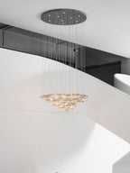 Galaxy Wave Floating Leaf Crystal Spiral Chandelier