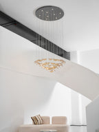 Galaxy Wave Floating Leaf Crystal Spiral Chandelier