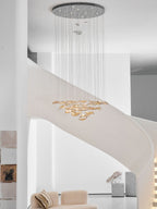 Galaxy Wave Floating Leaf Crystal Spiral Chandelier