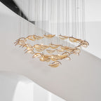Galaxy Wave Floating Leaf Crystal Spiral Chandelier