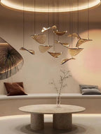 Galaxy Wave Floating Leaf Crystal Spiral Chandelier