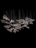 Galaxy Wave Floating Leaf Crystal Spiral Chandelier