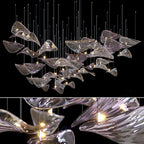 Galaxy Wave Floating Leaf Crystal Spiral Chandelier