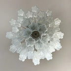 White Murano Glass Tube Chandelier